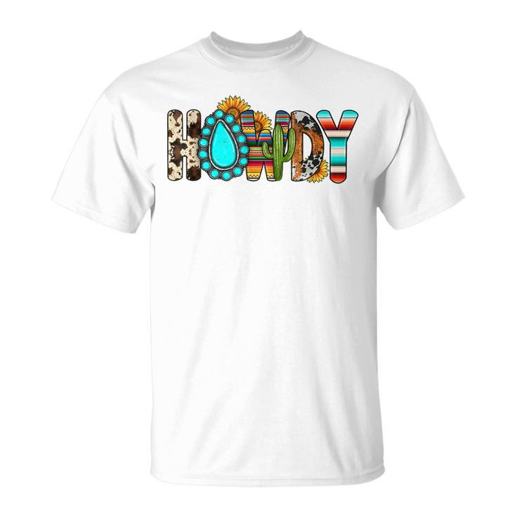 Western Vibes Howdy Cowboy Cowgirl Cactus Apparel Unisex T-Shirt