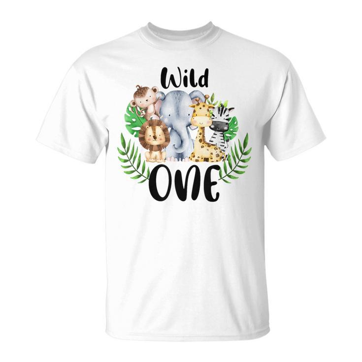 Wilde One Of The Wild One Zoo Birthday Safari Jungle Animal  Unisex T-Shirt