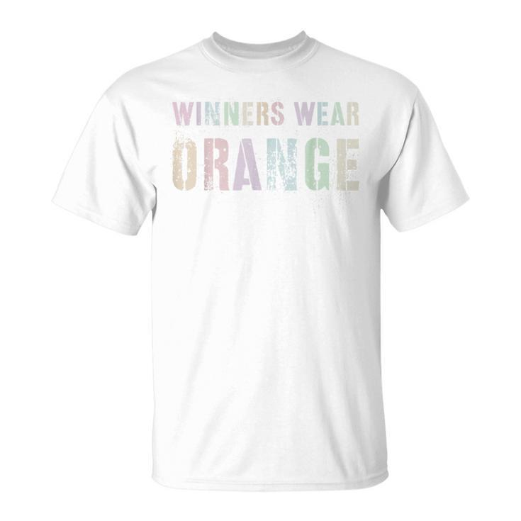 Winners Wear Orange Summer Camp Team Color War Game Event Summer T-Shirt