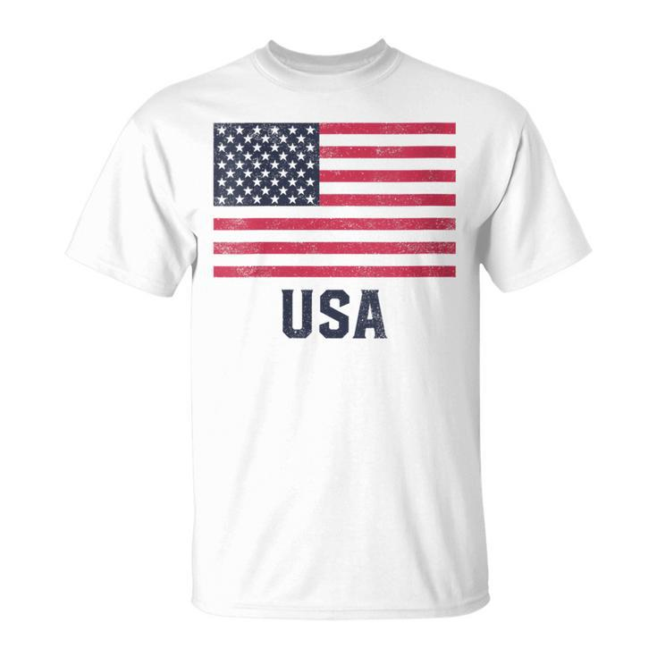 Womens Usa Flag Red White Blue 4Th Of July Top  Unisex T-Shirt