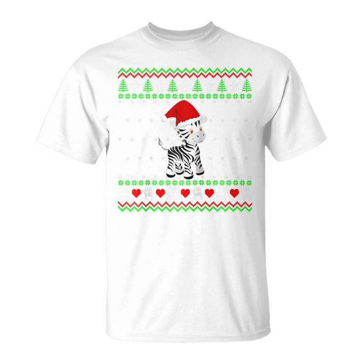 Zebra Ugly Christmas Sweater T-Shirt