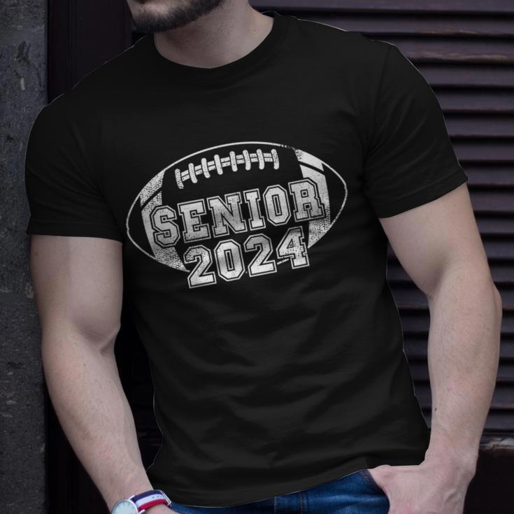 2024 Senior Football Player Class Of 2024 Grunge Senior Year T-Shirt Gifts for Him