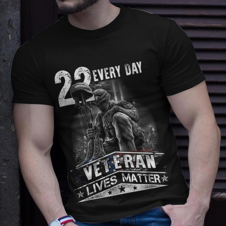 22 Every Day Veteran Lives Matter Support Veterans Day Unisex T-Shirt Gifts for Him