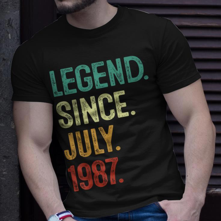 36 Years Old Legend Since July 1987 36Th Birthday Unisex T-Shirt Gifts for Him