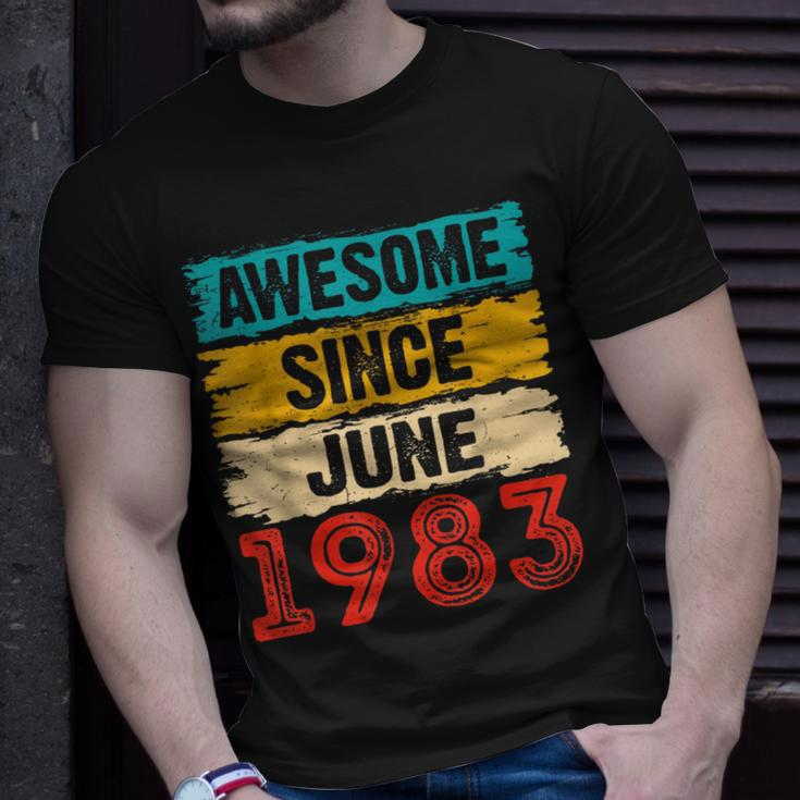 40 Year Old Awesome Since June 1983 40Th Birthday Gifts Unisex T-Shirt Gifts for Him