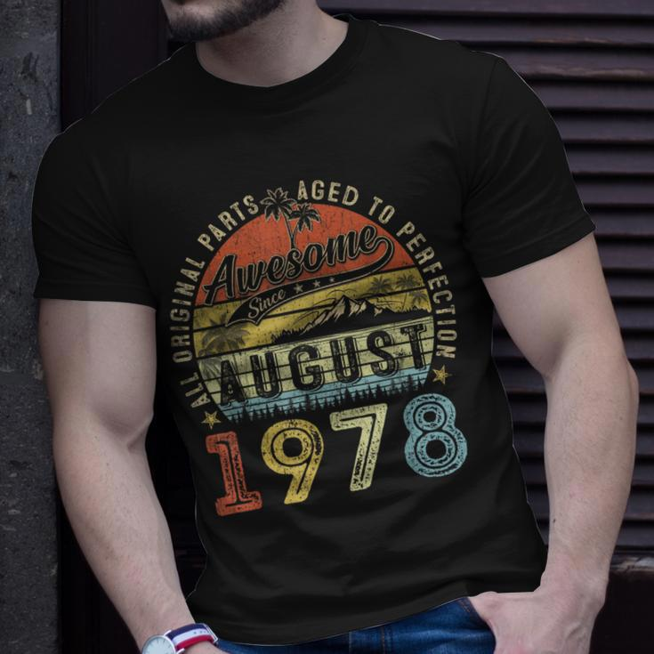45 Year Old August 1978 Vintage Retro 45Th Birthday T-Shirt Gifts for Him