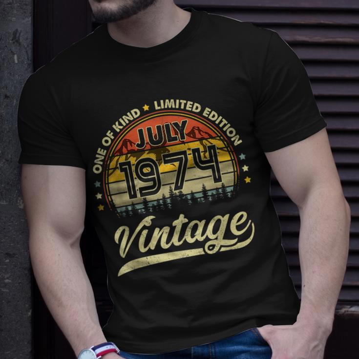 47Th Birthday Gifts 47 Years Old Retro Born In July 1974 Unisex T-Shirt Gifts for Him