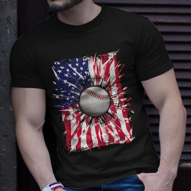 Kids Patriotic Baseball Shirt Youth Baseball Red White & Blue 