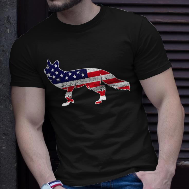 4Th Of July Coyote Graphic Patriotic Usa American Flag Unisex T-Shirt Gifts for Him