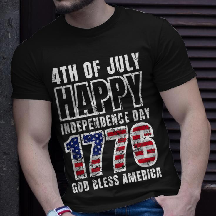 4Th Of July Happy Independence-Day 1776 God Bless America Unisex T-Shirt Gifts for Him
