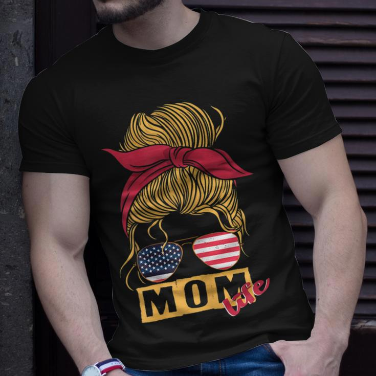 4Th Of July Mom Life American Flag Patriotic Usa Unisex T-Shirt Gifts for Him
