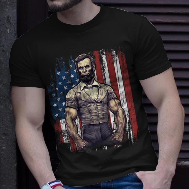 4Th Of July Patriotic Funny Abraham Lincoln Graphic July 4Th Unisex T-Shirt Gifts for Him