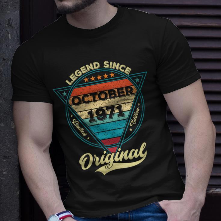 52Th Birthday Legend Since October 1971 52 Years Old T-Shirt Gifts for Him