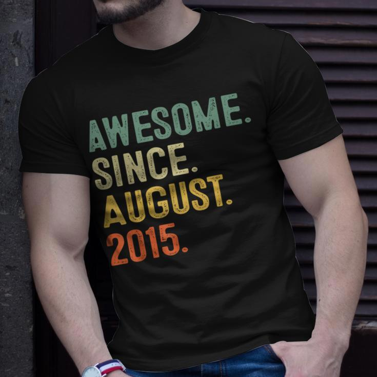 8 Year Old Gifts 8Th Birthday Boys Awesome Since August 2015 Unisex T-Shirt Gifts for Him