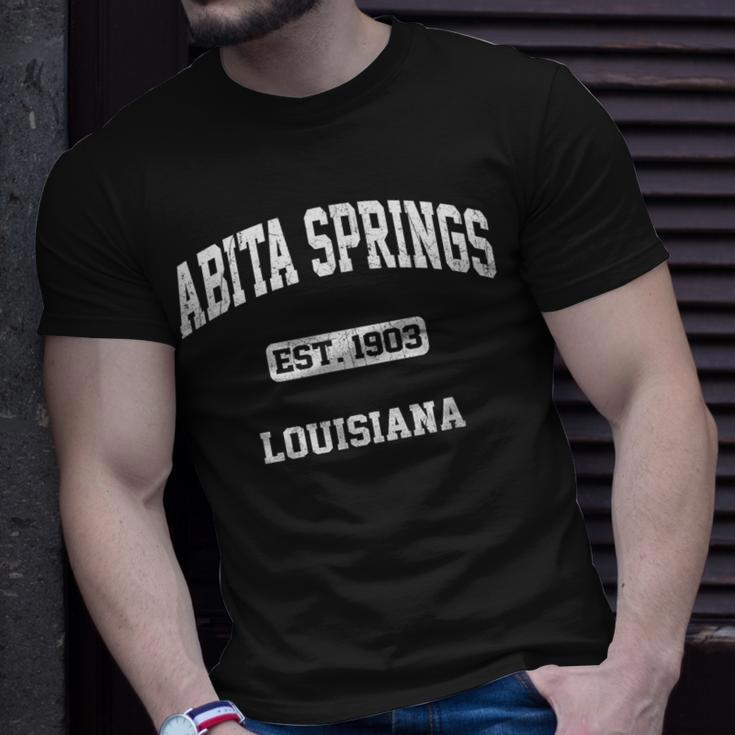 Abita Springs Louisiana La Vintage State Athletic Style T-Shirt Gifts for Him