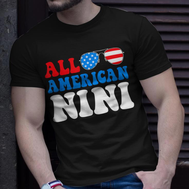All American Nini American Flag 4Th Of July Patriotic Unisex T-Shirt Gifts for Him