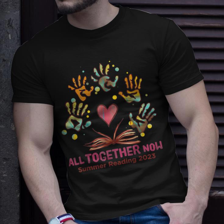 All Together Now Summer Reading 2023 Handprints And Hearts Unisex T-Shirt Gifts for Him