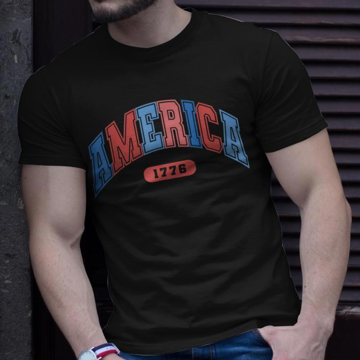 America 4Th Of July Retro Usa Memorial Day America Baseball Unisex T-Shirt Gifts for Him