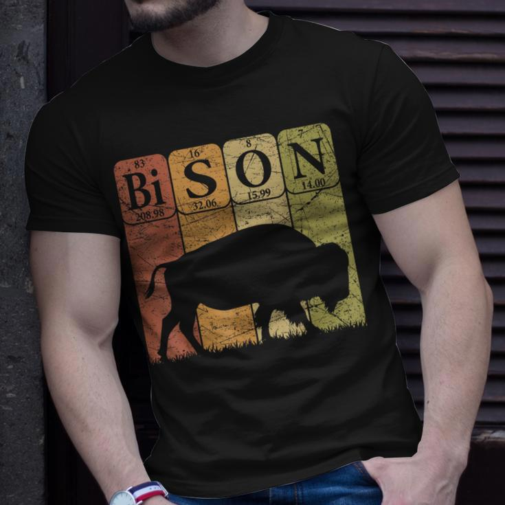 American Bison Periodic Table Elements Buffalo Retro Unisex T-Shirt Gifts for Him