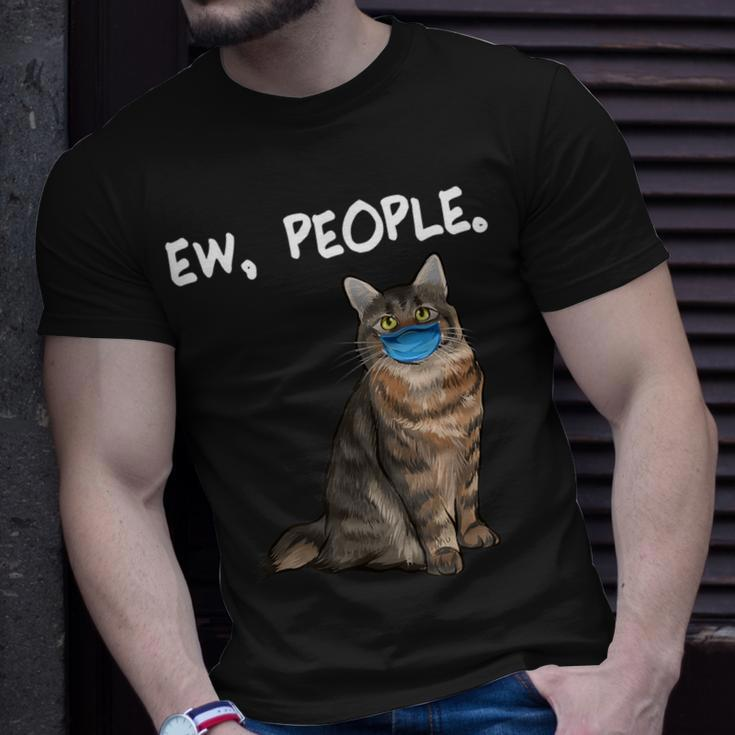 American Bobtail Ew People Cat Wearing Face Mask T-Shirt Gifts for Him