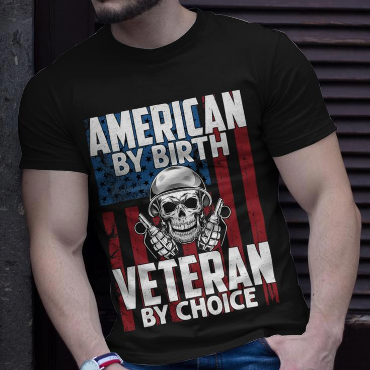 American By Birth Veteran By Choice 19 Unisex T-Shirt Gifts for Him