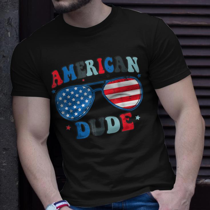 American Dude Sunglasses 4Th Of July Patriotic Boy Men Kids Unisex T-Shirt Gifts for Him