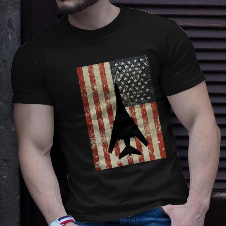 American Usa Flag B-1 Lancer Bomber Army Military Pilot T-Shirt Gifts for Him
