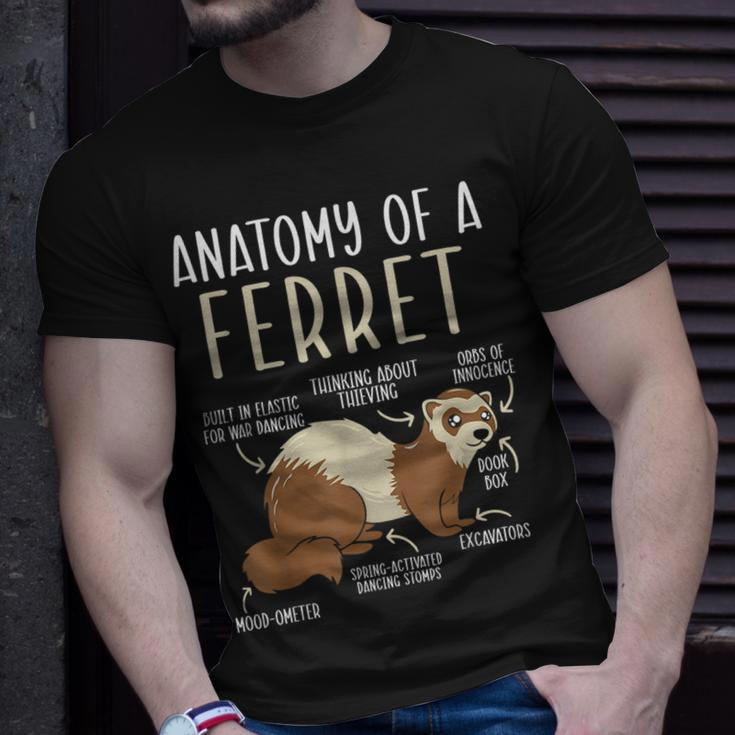 Anatomy Of A Ferret Lover Wildlife Animal Ferret Owner Unisex T-Shirt Gifts for Him