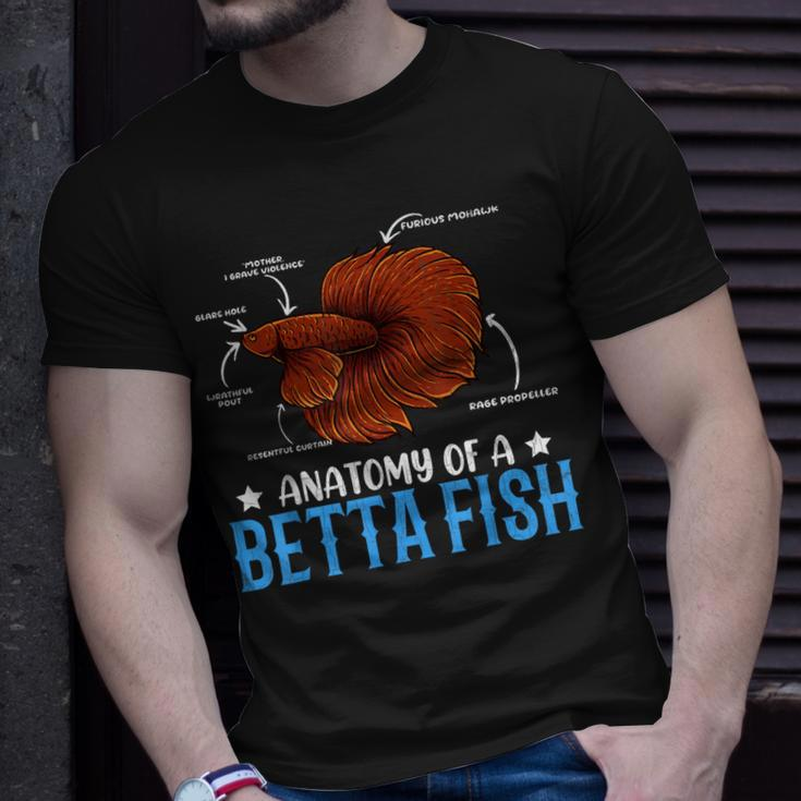 Anatomy Of Betta Fish Funny Fishkeeping Aquarium Graphic Unisex T-Shirt Gifts for Him