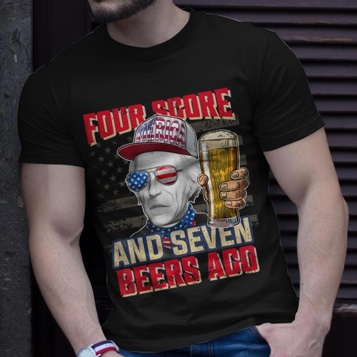 Andrew Jackson 4Th Of July Four Score & Seven Beers Ago Unisex T-Shirt Gifts for Him