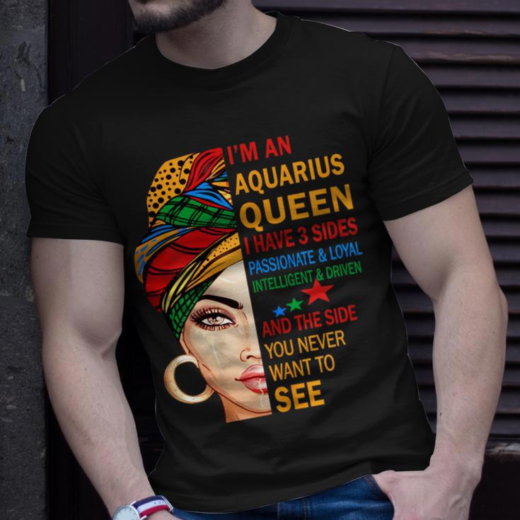 Aquarius Queen I Have 3 Sides Birthday Zodiac Aquarius T-Shirt Gifts for Him