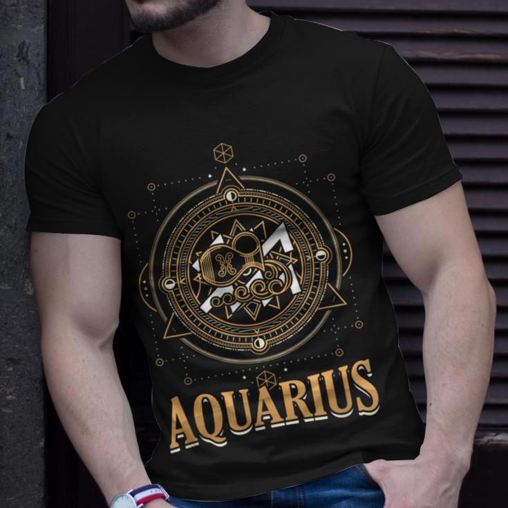 Aquarius Zodiac Sign Horoscope Astrology Birthday Star T-Shirt Gifts for Him