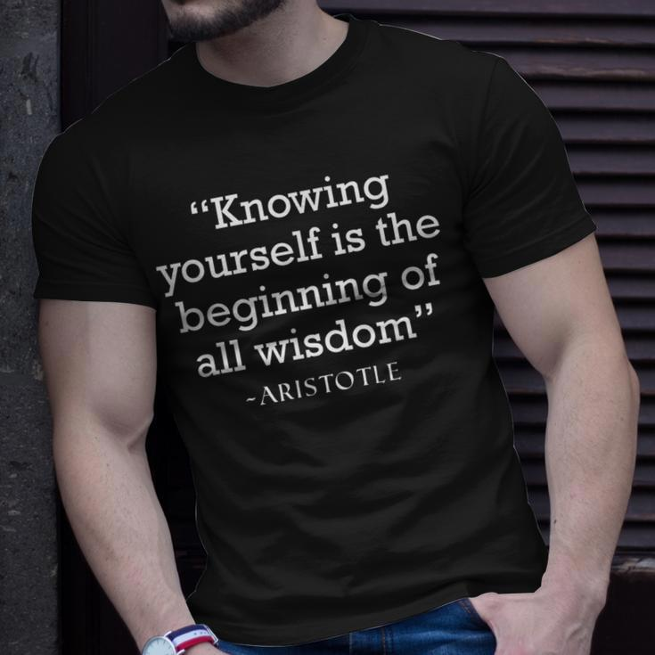 Aristotle Wisdom & Introspection Philosophy Quote T-Shirt Gifts for Him