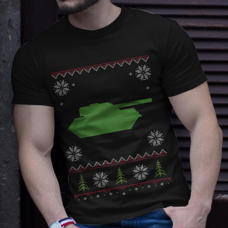 Army Tank Ugly Sweater Christmas T-Shirt Gifts for Him