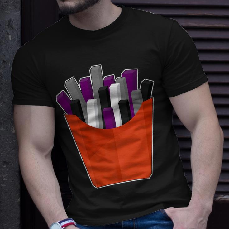 Asexual Lgbtq Potato French Fries Gay Pride Unisex T-Shirt Gifts for Him