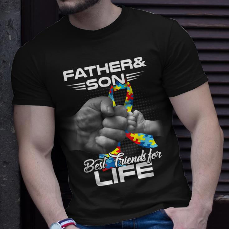 Autism Dad Father And Son Best Friends For Life Autism Unisex T-Shirt Gifts for Him