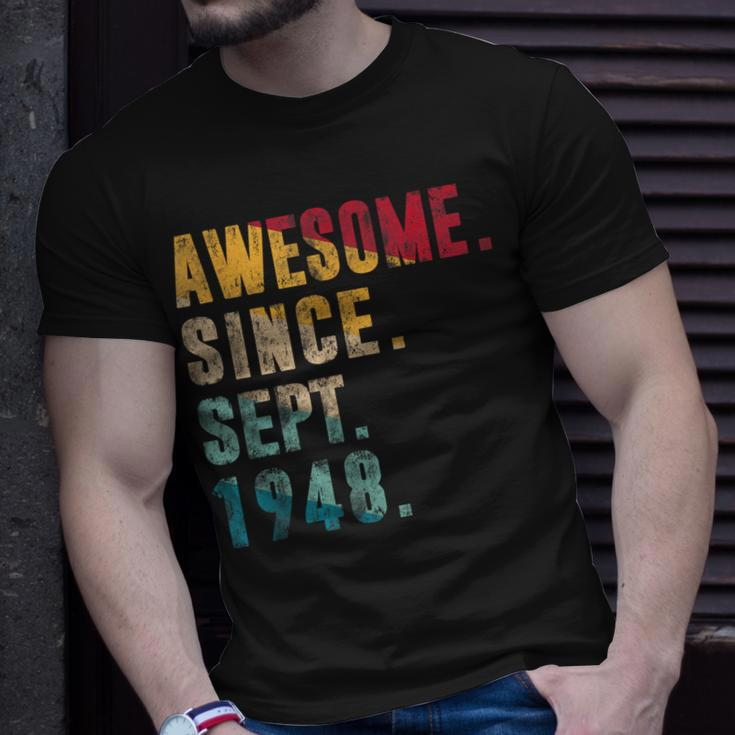 Awesome Since September 1948 75 Years Old 75Th Birthday T-Shirt Gifts for Him