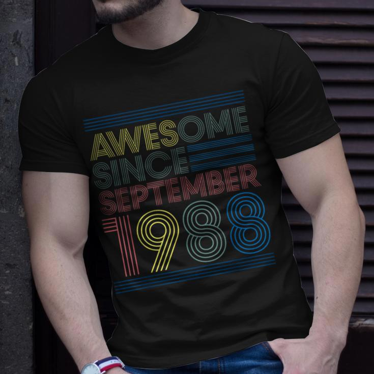 Awesome Since September 1988 Bday 34Th Birthday T-Shirt Gifts for Him