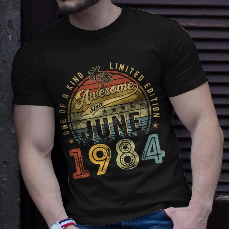 Awesome Since June 1984 Vintage 39Th Birthday Party Retro Unisex T-Shirt Gifts for Him