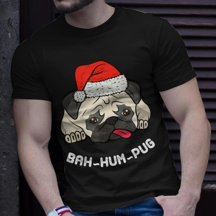 Bah Hum Pug Cute Funny Puppy Dog Pet Ch Unisex T-Shirt Gifts for Him