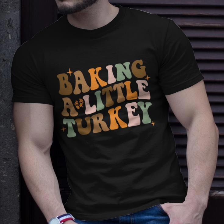 Baking A Little Turkey Pregnancy Announcement Baby Reveal T-Shirt Gifts for Him
