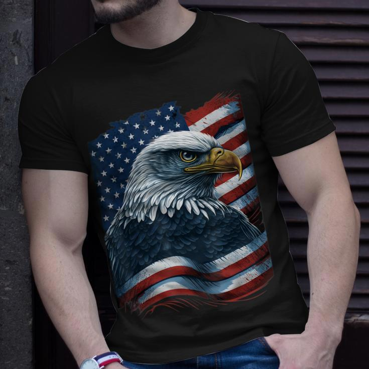 Bald Eagle Proud Patriotic American Us Flag 4Th Of July Unisex T-Shirt Gifts for Him