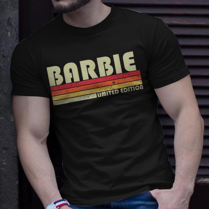 Barbie Name Personalized Retro Vintage 80S 90S Birthday Unisex T-Shirt Gifts for Him