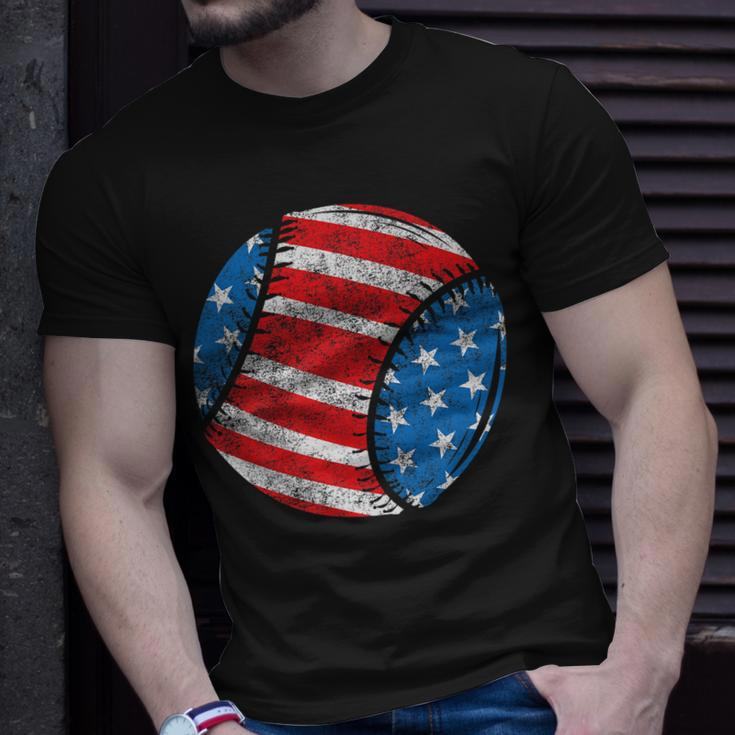 Baseball American Flag 4Th Of July Kids Boys Girls Women Unisex T-Shirt Gifts for Him