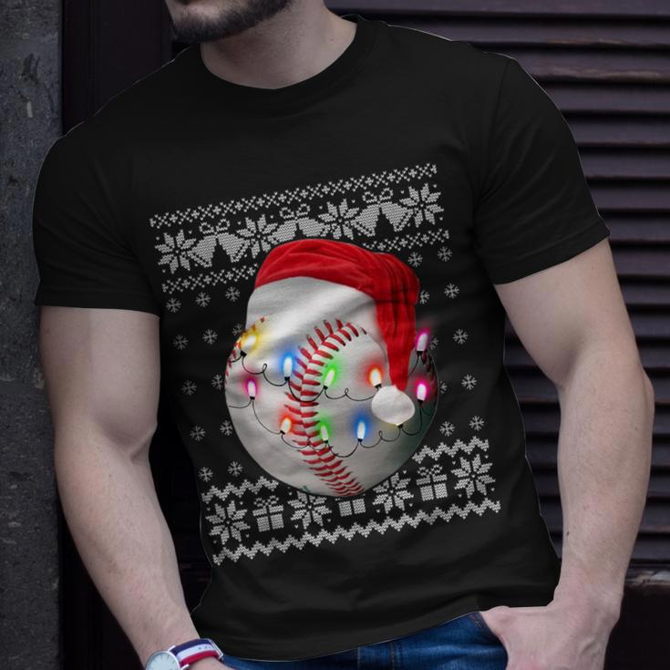 Baseball Christmas Ugly Christmas Sweater T-Shirt Gifts for Him