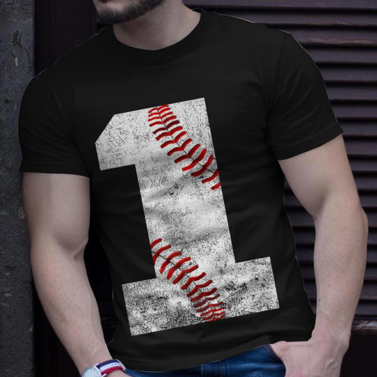 Baseball Jersey Number 1 Vintage 1St Birthday Unisex T-Shirt Gifts for Him