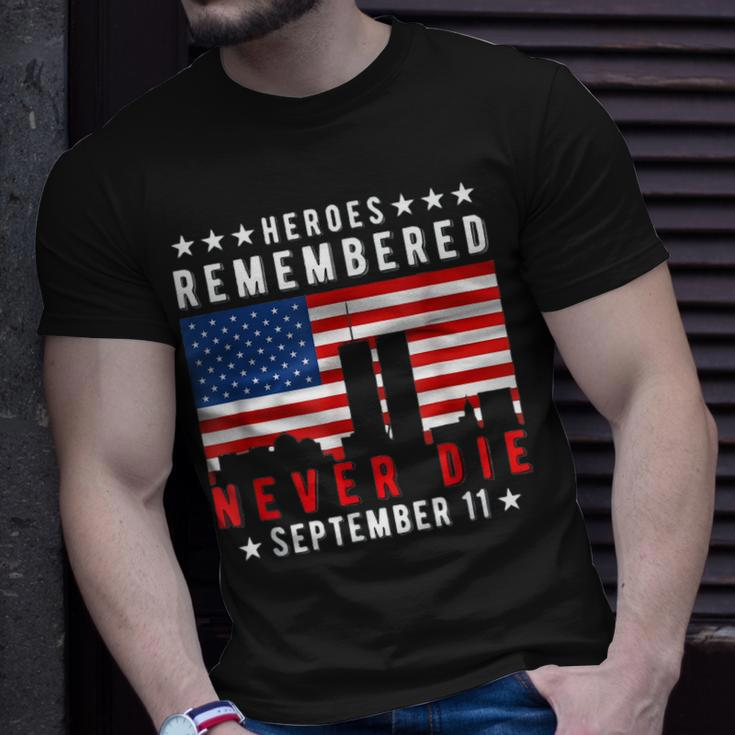 Basic Design American Flag Heroes Remember Day 911 Unisex T-Shirt Gifts for Him