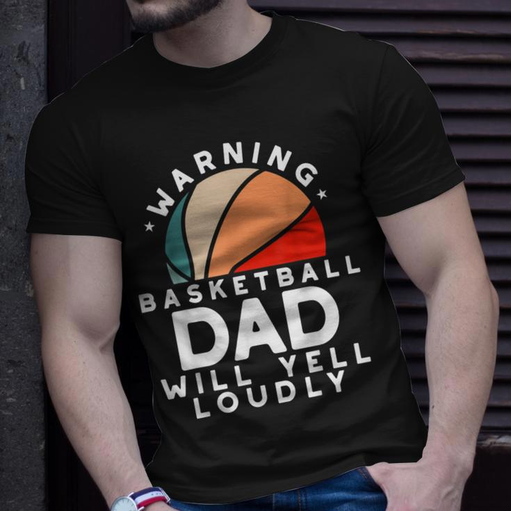Basketball Dad Warning Funny Protective Father Sports Love Unisex T-Shirt Gifts for Him