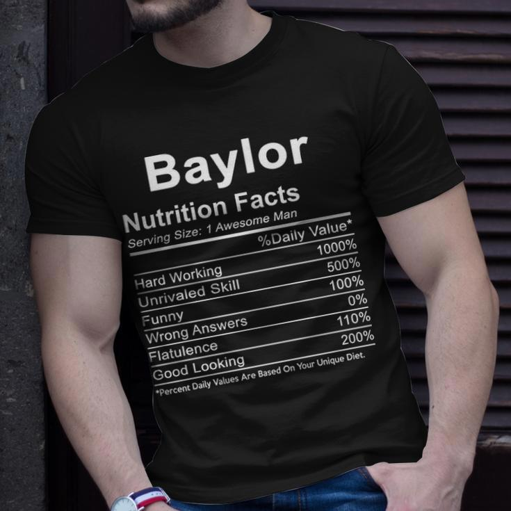 Baylor Name Funny Gift Baylor Nutrition Facts V2 Unisex T-Shirt Gifts for Him
