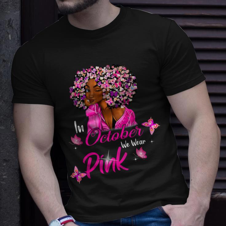 Bc Breast Cancer Awareness In October We Wear Pink Black Women Cancer Unisex T-Shirt Gifts for Him